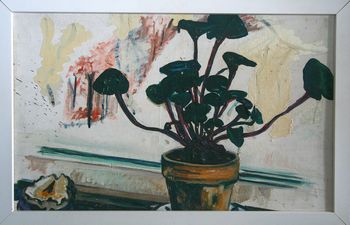 Achat und Alpenveilchen Öl 1987