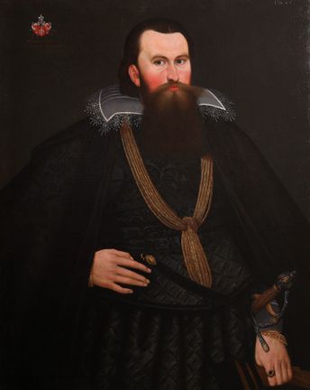 Stadtmuseum Bautzen Gemälde von Gregorius Mättig. Ein Mann mit braunem Vollbart und schwarzer Kleidung.