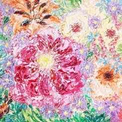 Pinke, orange und hellgelbe Blüten.