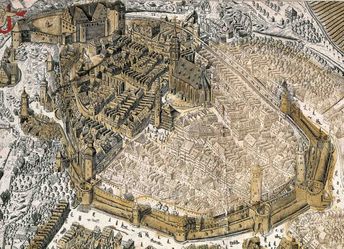 Klein_Johann George Schreiber – Bautzen. 1709. Kupferstich.jpg Kupferstich der Stadt Bautzen von 1709.