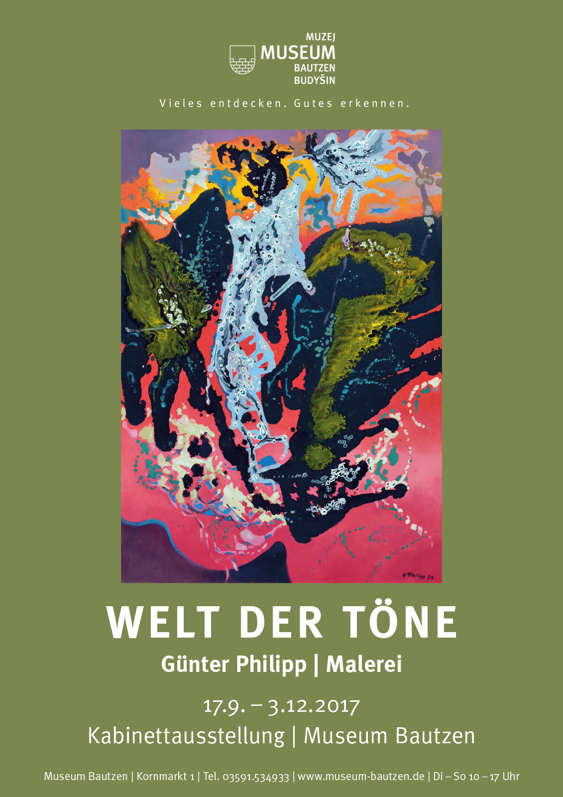 Plakat zur Ausstellung „Welt der Töne. Günter Philipp. Malerei“